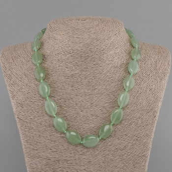 Naszyjnik Nefryt owal 18x13mm+-, długość 45cm+- z zapięciem
