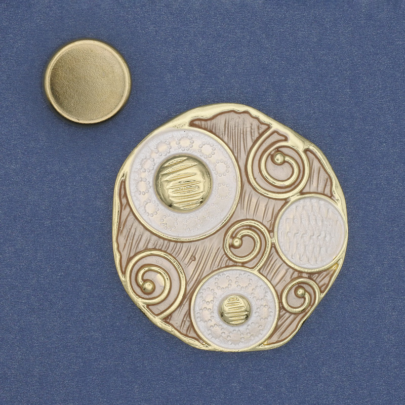 Broszka na magnesie Akcent emalia złocisty metal 45 mm+