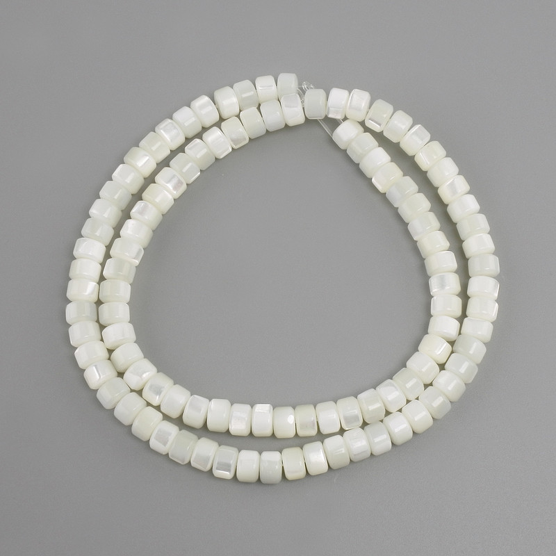 Koraliki perłowe w kształcie rondeli, średnica 6×4 mm, długość około 40 cm, na nitce