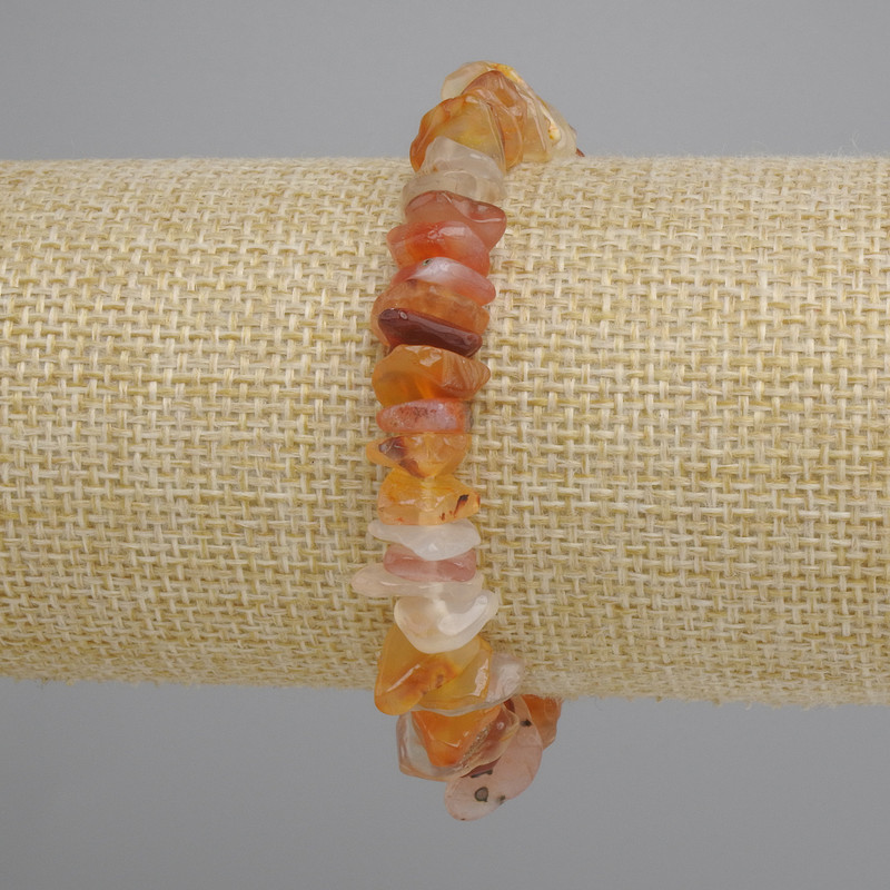 Bransoletka karneol drobinka, średnica 8–13×2–4 mm, długość 18 cm, elastyczna