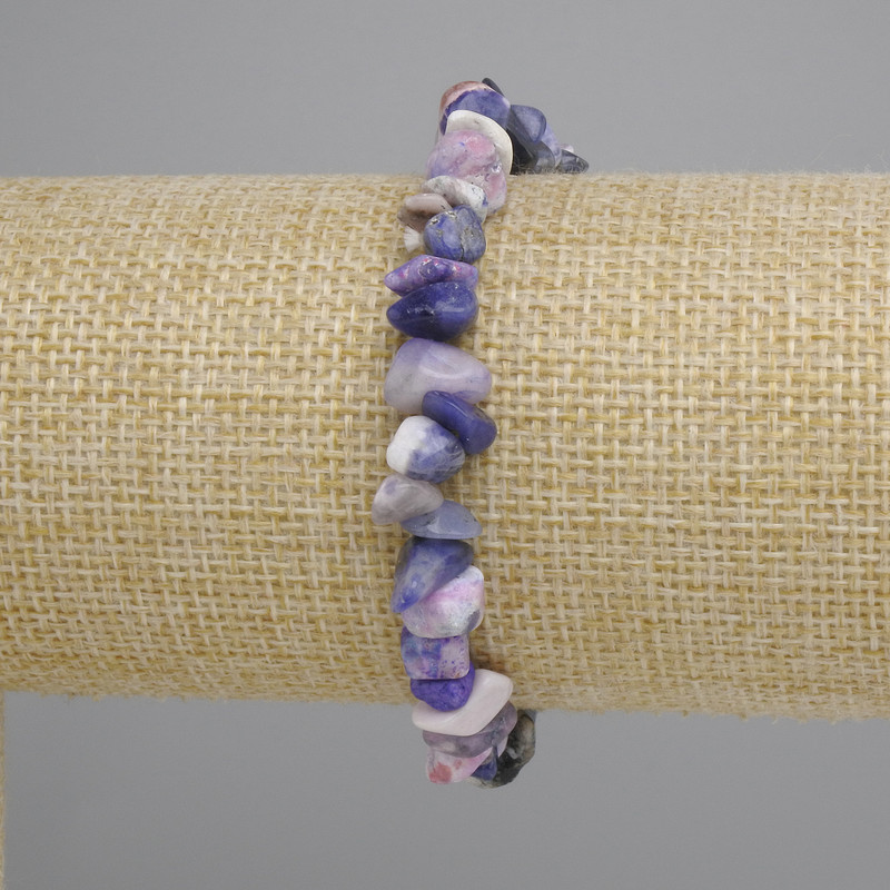 Bransoletka z sodalitu (drobinki syntetyczne), średnica 7–10×2–6 mm, długość 18 cm ± elastyczna