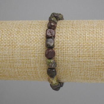 Bransoleta z jaspisu Krwi Smoka fasetowana, średnica 6-8 mm, 5×7–7,5 mm, długość 18 cm ± elastyczna