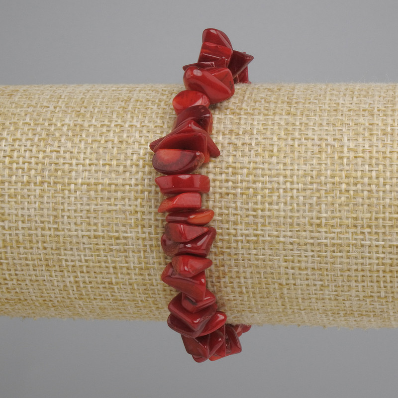 Bransoletka z koralowych drobinek, średnica 8–11×2,5 mm, długość 18 cm, elastyczna