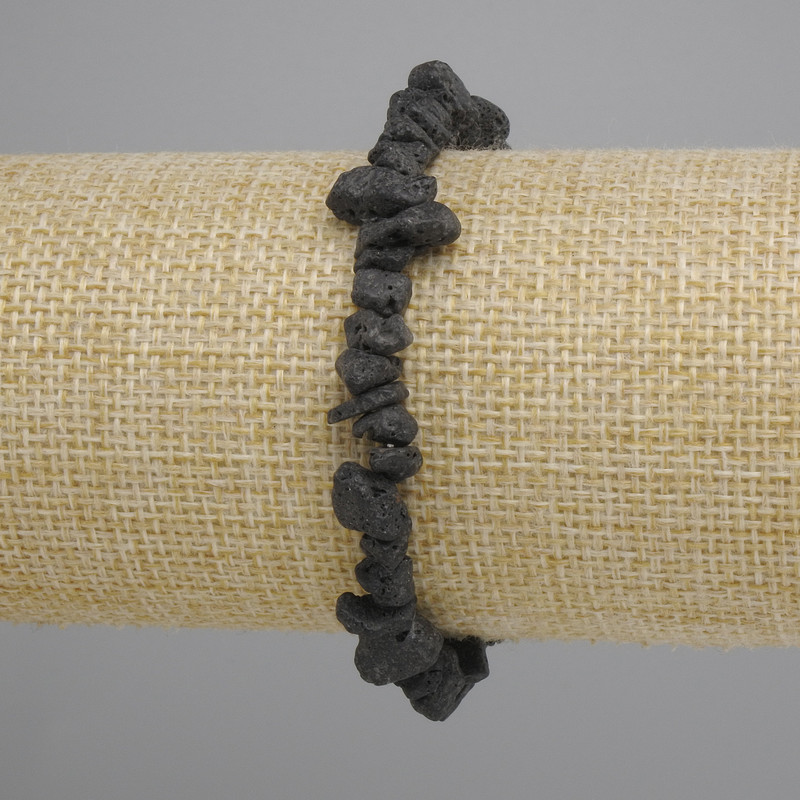 Bransoletka z lawy – drobiny, średnica 6-9×2,5 mm ±, długość 18 cm ±, elastyczna