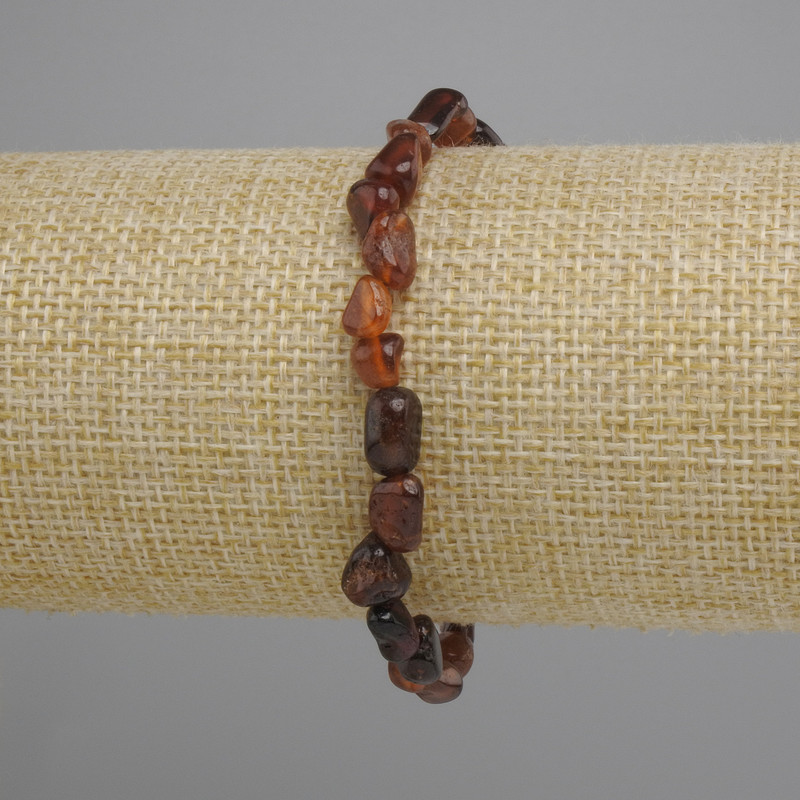 Bransoletka z granatu hessonitu fasetowana, średnica 7-10×5-6 mm, 5 mm ±, długość 18 cm ±, elastyczna