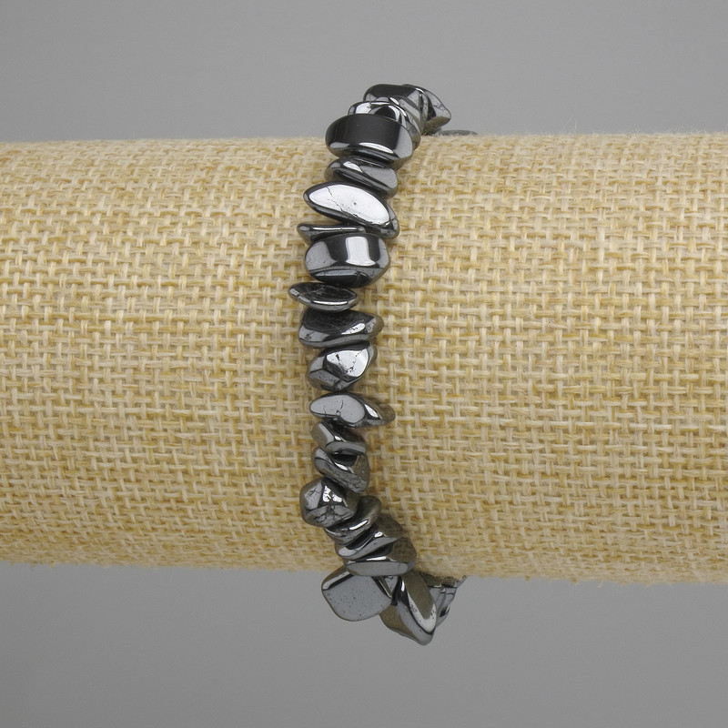 Bransoletka z hematytu – drobiny, elastyczna, 18 cm
