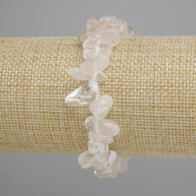 Bransoletka z górskiego kryształu galetowana, średnica 10-16×5-9 mm, długość 18 cm ± elastyczna