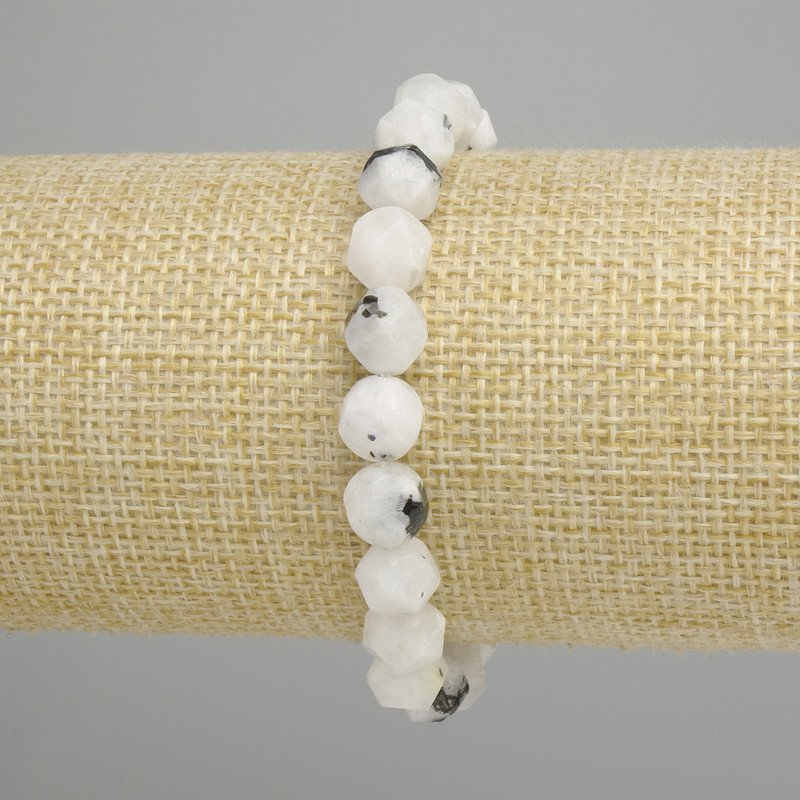 Bransoletka adular wielokątniki, średnica 9×8 mm ±, długość 18 cm ±, elastyczna