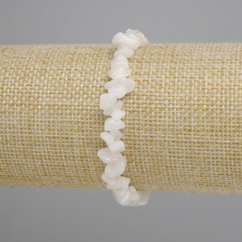 Bransoletka z adularu – drobne kawałki, średnica 7–10 mm, 5×2–5 mm ±, długość 18 cm ±, elastyczna