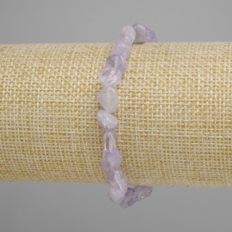Bransoletka z ametystu fasetowanego, średnica 6–11×6–7 mm ±, długość 18 cm ±, na elastycznej gumce