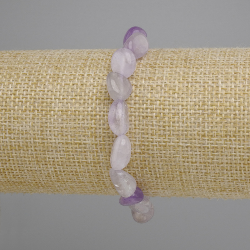 Bransoletka z ametystu, galetowy kształt, średnica 9–11×8,5–9 mm, długość 18 cm ±, na elastycznej gumce