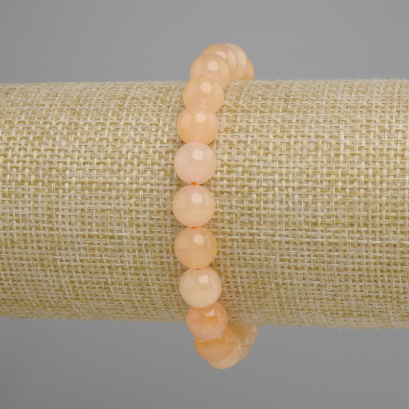 Bransoletka z cytrynem prasowanym, gładkie kulki, średnica 8 mm ±, długość 18 cm ±, elastyczna