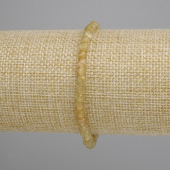 Bransoletka cytryn fasetowana kostka 4x4 mm, długość 18 cm, ± elastyczna