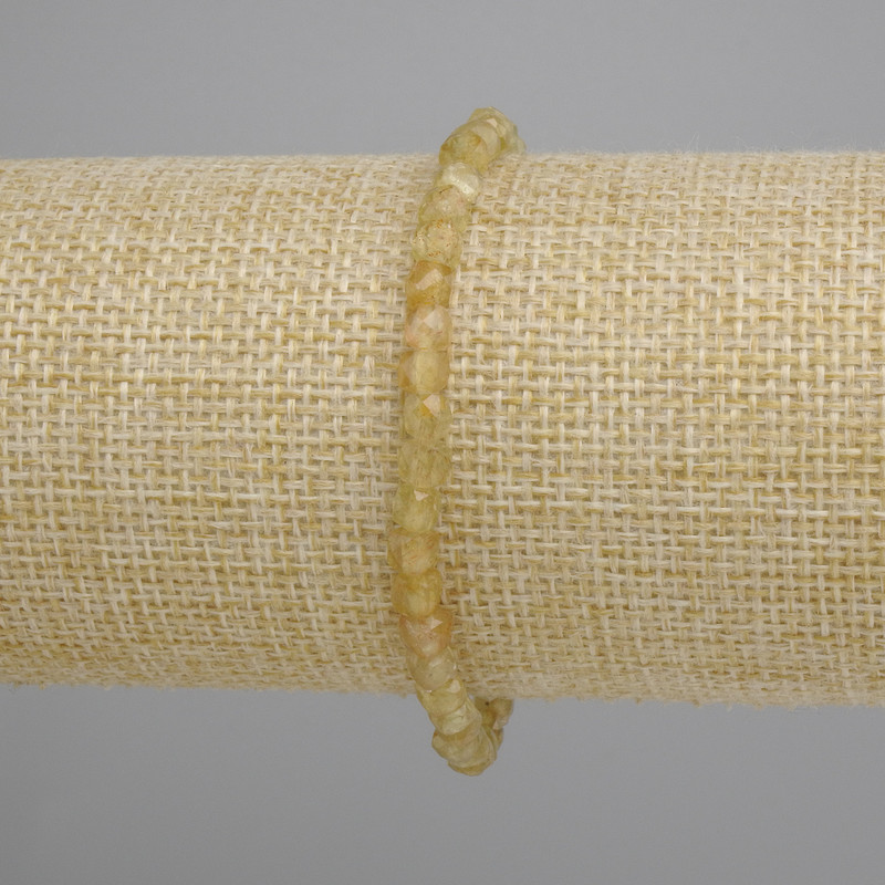 Bransoletka cytryn fasetowana kostka 4x4 mm, długość 18 cm, ± elastyczna