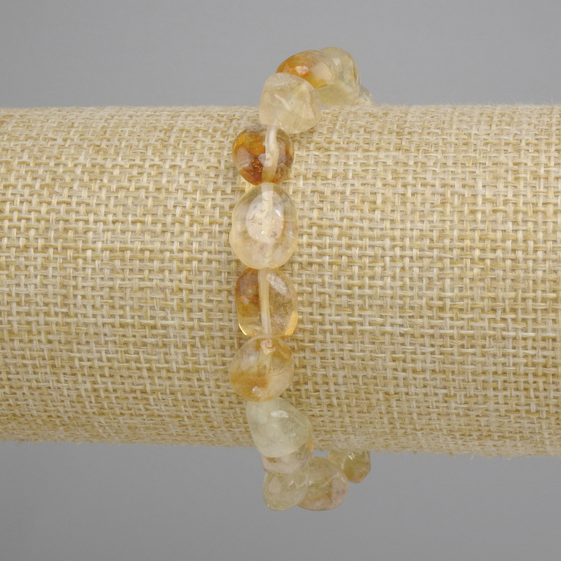 Bransoletka z cytrynem, gładzone koraliki, średnica 9-12×8-9 mm, długość 18 cm ±, na elastycznej gumce