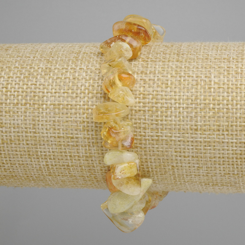 Bransoletka z cytrynem – kryształki cytrynu o wymiarach 8–21×3–8 mm, długość 18 cm, elastyczna