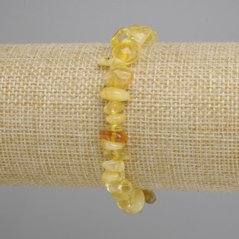 Bransoletka z drobin cytrynu, średnica 8–11×3–6 mm, długość 18 cm, elastyczna