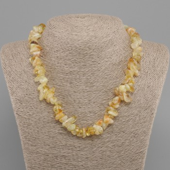 Naszyjnik z cytryną, kruszty o średnicy 9–20×5–10 mm, długość 45 cm + 5 cm przedłużacz łańcuszka