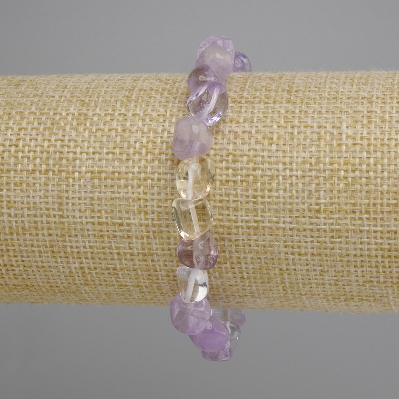 Bransoletka z ametystu galetowa, średnica 7,5–9,8–9 mm, długość 18 cm, elastyczna