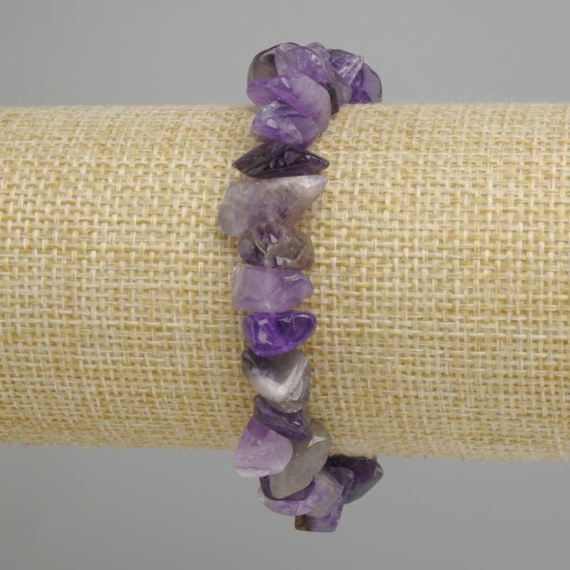 Bransoletka z ametystowych drobinek, średnica 12-15×7-9, 5 mm ±, długość 18 cm ±, elastyczna