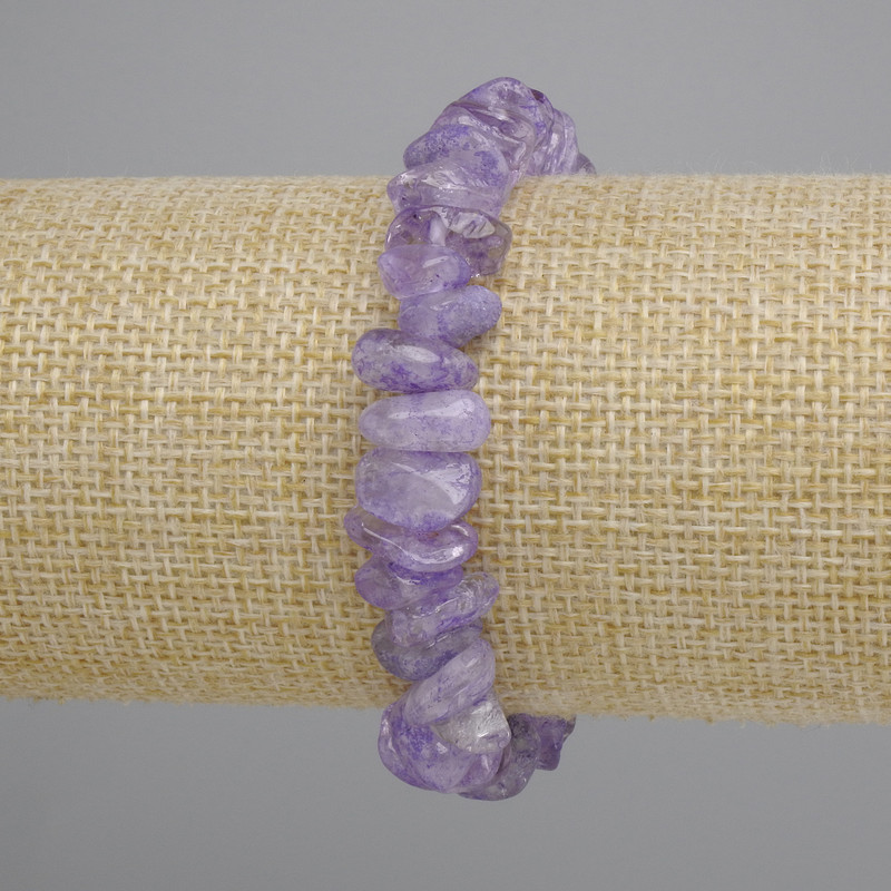 Bransoletka z ametystu w drobinkach, średnica 9-15×4-6 mm, długość 18 cm ± elastyczna