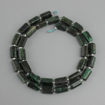 Koraliki szmaragd fasetowane, średnica 10 mm, 5×5–6 mm +-, koraliki 3 mm +-, długość 39 cm +