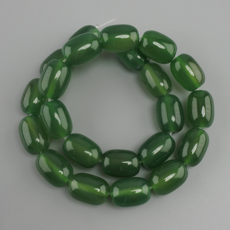 Koraliki agatowe w formie beczki, wymiary 18×13 mm, długość około 39 cm, na żyłce