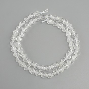 Koraliki z kryształu górskiego fasetowane, średnica 6-6,5×6 mm ±, długość 37 cm ±