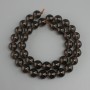 Koraliki topazu dymnego, gładkie kulki, średnica 10 mm ±, długość 37 cm ±