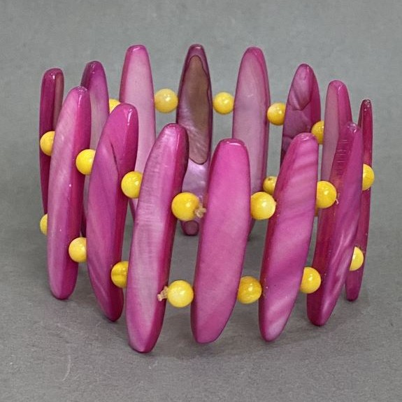 Bransoletka z masy perłowej, długość 18 cm, elastyczna