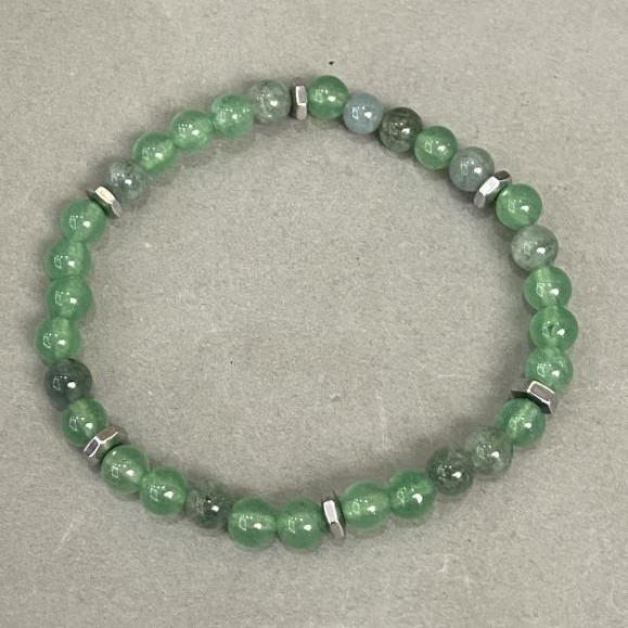 Bransoletka z nefrytu – kuleczki 6 mm, długość 18 cm, elastyczna