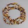 Koraliki z jaspisu Mookaite, drobinki, średnica 5–12×1,5 mm, długość 78 mm ± na nitce