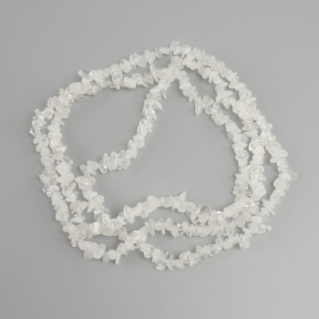 Koraliki kryształ górski w drobinkach, średnica 5-9×2-3 mm, 5 mm±, długość 78 cm± na żyłce