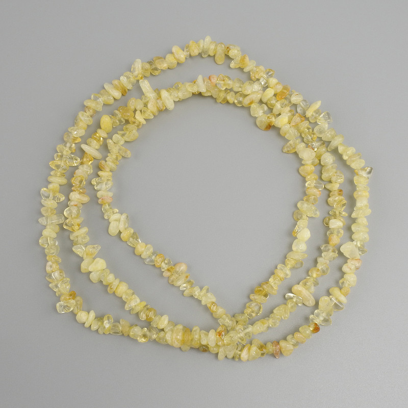 Koraliki cytrynowe w kawałkach, średnica 4–7 mm, 5×2–3, 5 mm ±, długość 80 cm ± na nitce