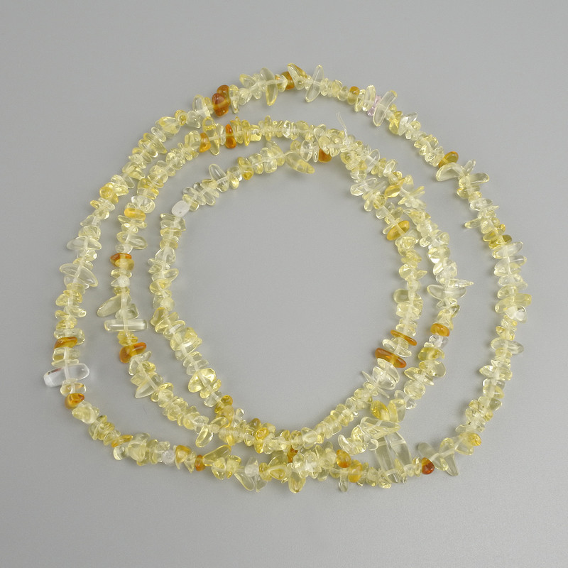 Koraliki cytrynowe drobinki, średnica 5-11×2-4 mm ±, długość 80 cm ± na nici