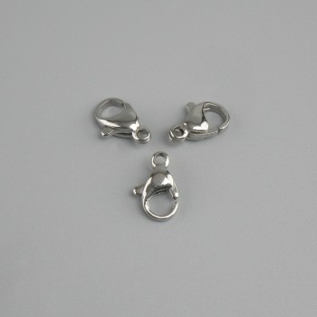 Cena za 1 szt. Zapięcie karabinkowe, średnica 10×5 mm, kolor metalu srebrzysty
