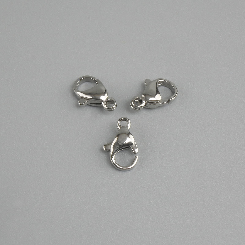 Cena za 1 szt. Zapięcie karabinkowe, średnica 10×5 mm, kolor metalu srebrzysty