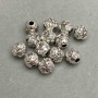 Koralik-wstawka, kolor metalu: srebrny, średnica koralika około 7 mm ±, otwór około 2,2 mm ±, opakowanie 20 g ~19 szt.