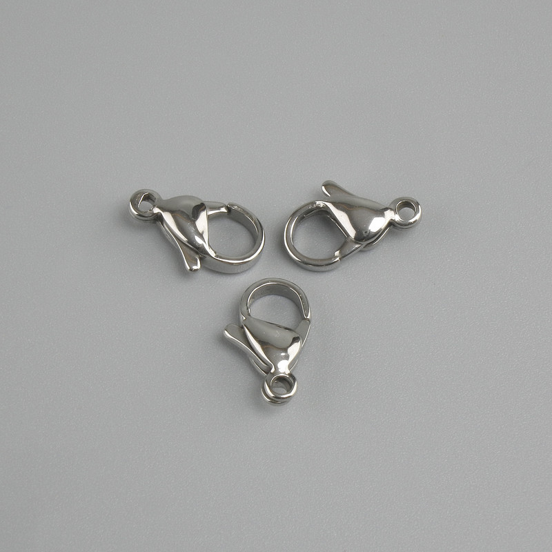 Cena za 1 szt. Zapięcie karabińskie, średnica 12×6 mm, kolor metalu srebrzysty