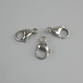 Cena za 1 szt. Zapięcie karabińkowe srebrzyste 15×8 mm