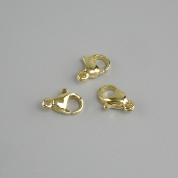 Cena za 1 szt. Zapięcie karabińczyk, średnica 15×8 mm, kolor metalu złoty