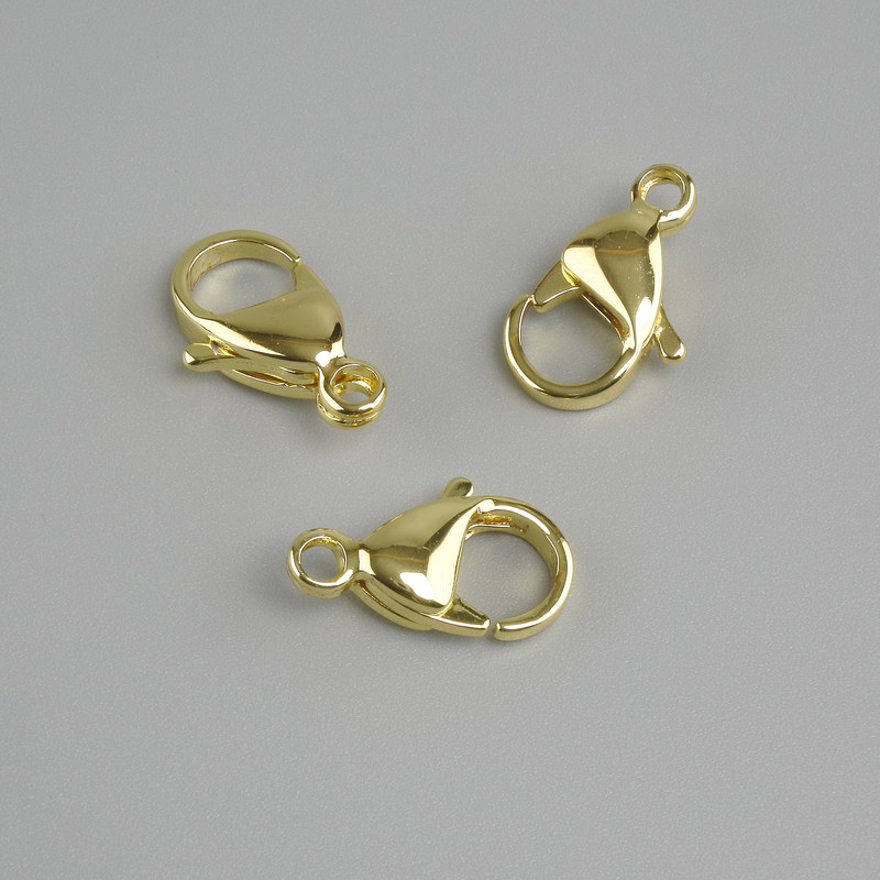 Cena za 1 szt. Zapięcie karabińkowe, średnica 12×6 mm, kolor złoty metalu