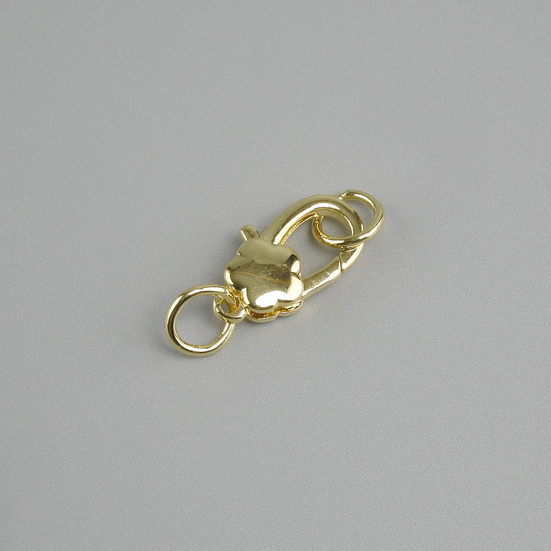 Cena za 1 szt. Zapięcie karabińczyk, średnica 14×7 mm, kolor metalu złoty
