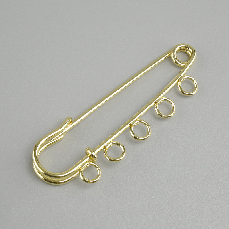 Podstawa do broszki z szpilką 50×12 mm ± złocisty metal