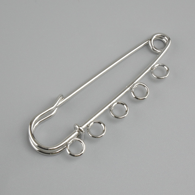 Podstawa do broszki – szpilka 50×12 mm ± srebrzysty metal