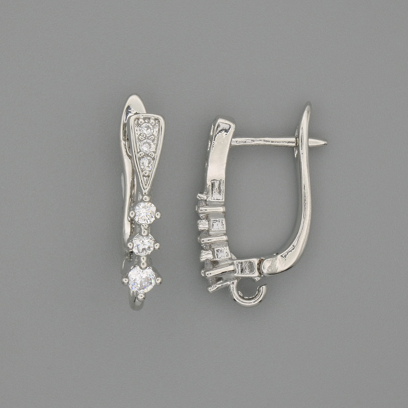 Sztyfty do kolczyków z metalem srebrzystym, 18×3,5 mm – para