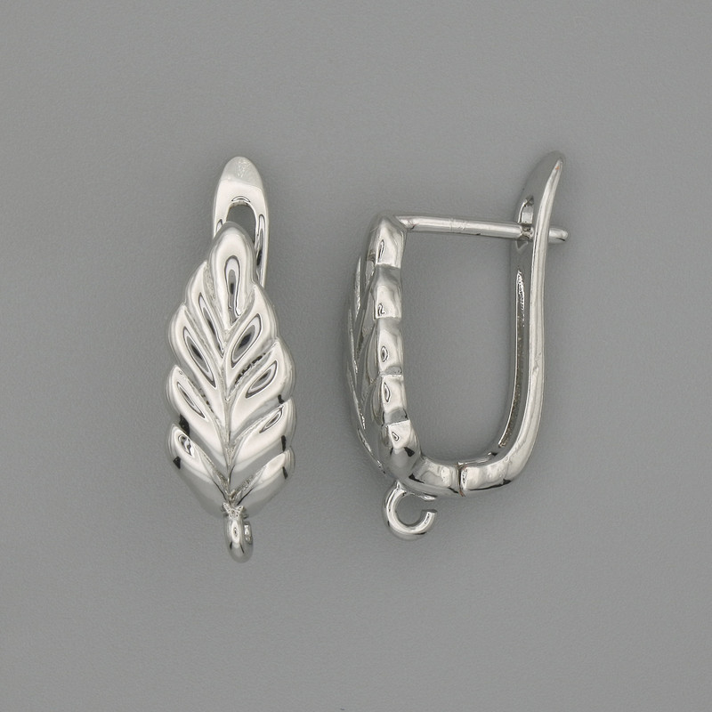 Bigle do kolczyków z metalu srebrzystego 17×6 mm – para