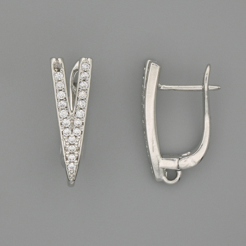 Sztyfty do kolczyków ze srebrzystego metalu 20×6 mm – para