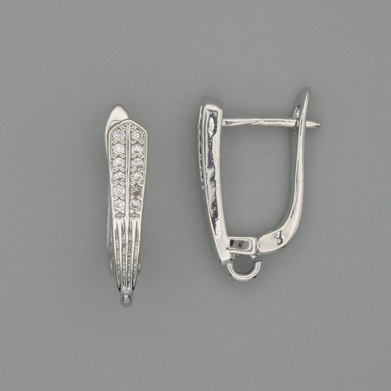 Haki do kolczyków z metalu srebrzystego 18×4 mm – para