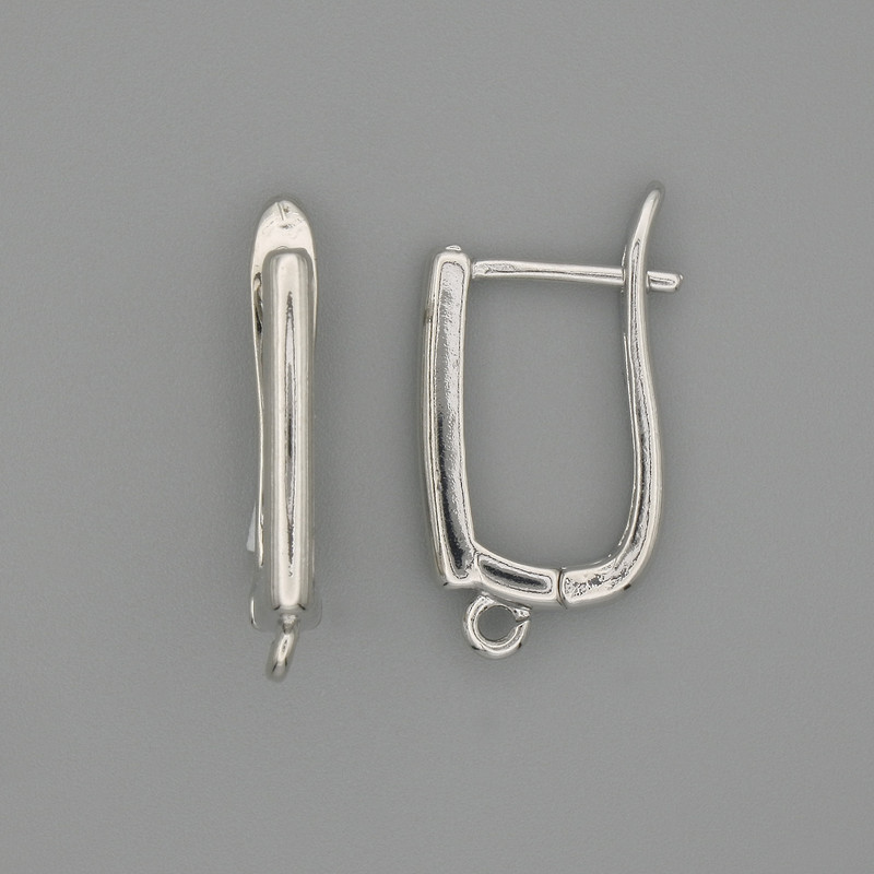 Haczyki do kolczyków z srebrzystego metalu 18×2 mm – para